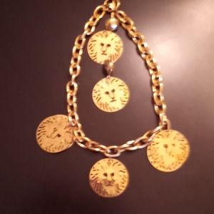 Lion necklace and earrings